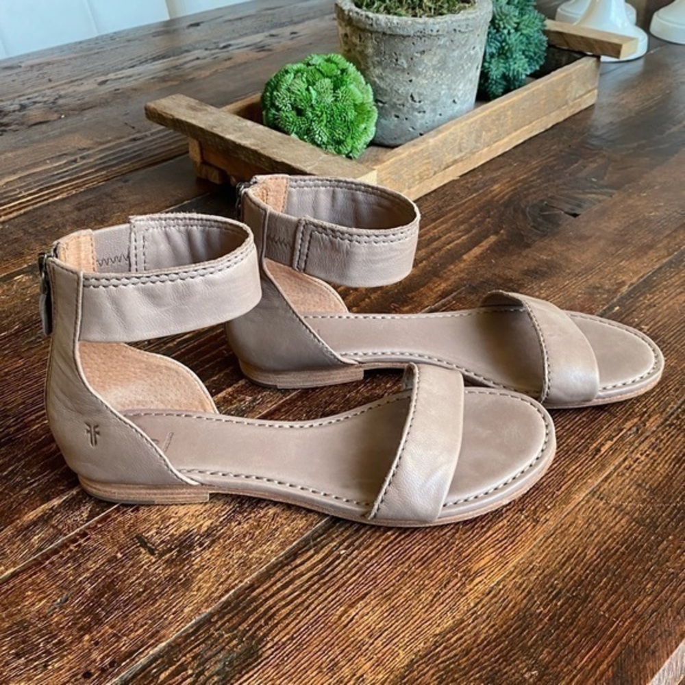 Frye Carson Ankle Zip Ankle Strap Sandals